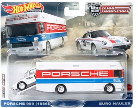 Hot Wheels Premium Team Transport Porsche 959 (1986) & Euro Hauler FLF56 HKF47
