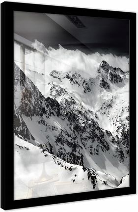 Wallarena Obraz Na Ścianę W Ramie Plakat Do Sypialni Salonu Góry Czarno Biały 70x50 (PF14454S2)