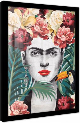Wallarena Obraz Na Ścianę W Ramie Plakat Salon Sypialnia Kobieta Frida Kahlo 40x30 (PF14110S1)