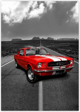 Zesmakiem Plakaty 50x70 Czerwony Ford Mustang Usa (H8364M_PL1H_50X70CM)