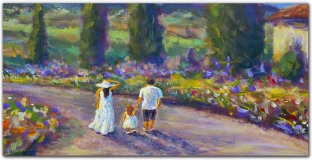 Coloray Obraz na płótnie Rodzina drzewa kwiaty 100x50 cm