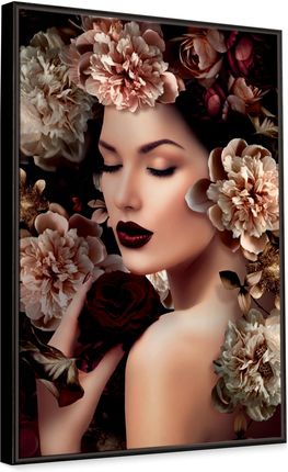 Obraz kobieta i kwiaty 69x99 cm duży obraz do salonu nowoczesny styl (SB70X100037L1837001)