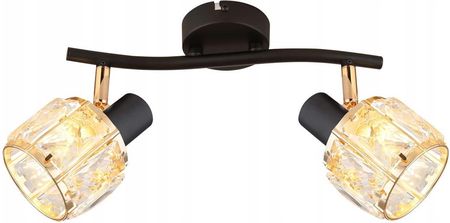 Candellux Dubai Lampa Sufitowa Listwa Czarny 2X40W E14 Klosz Różowy Złoty Kryszt Transp (92-30177)  (9230177)