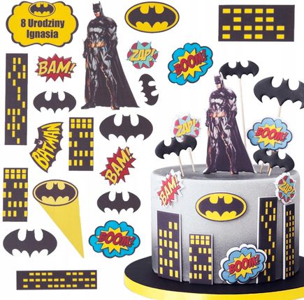 Słodka Fanaberia Wydruk Tort Batman 19 El + Gratis Tabliczka Napis Opłatek