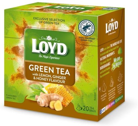Loyd Tea Herbata Zielona Green Lemon & Ginger Honey 20X2g