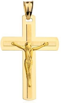 Magar Gold Krzyżyk Złoty Z Jezusem Delikatnie Zaokrąglony