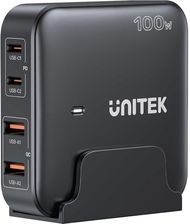 Ładowarka sieciowa biurkowa Unitek GaN 100W 2xUSB-A + 2xUSB TYP-C - czarna (P1229ABK01-EU)