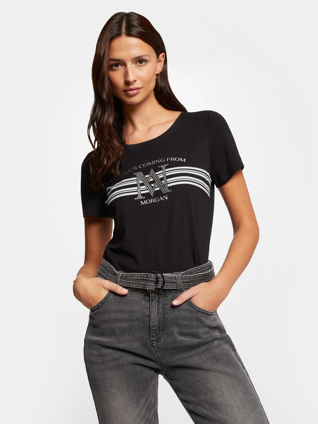 T-shirt Morgan - Taille M - Noir - Occasion Très Bon état