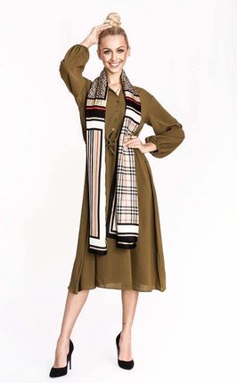 Sukienka z rękawami typu nietoperz Ann Gissy khaki (XY202118)