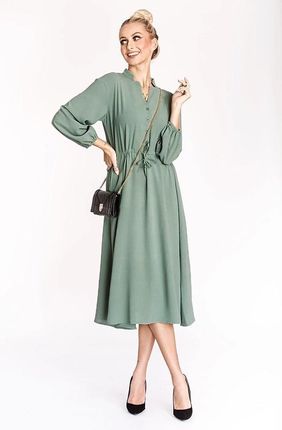 Sukienka z rękawami typu nietoperz Ann Gissy szarozielona (XY202118)
