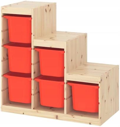 Ikea Trofast Regał 6 Pojemników Na Zabawki Pomarańczowy