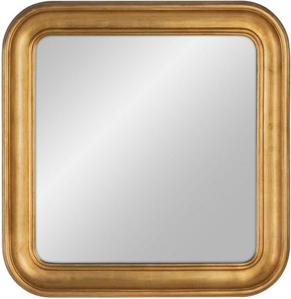 Bigbuy Home Emaga Lustro Ścienne Złoty Szkło Drewno Sosnowe 80X80 Cm