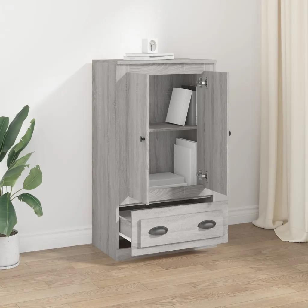 VidaXL Credenza In Legno Multistrato Grigio Sonoma 60x35.5x103.5 Cm - Con Fissaggio A Parete