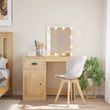 vidaXL Toaletka Z Lustrem Biała Wysoki Połysk 74,5x40x141cm 802810