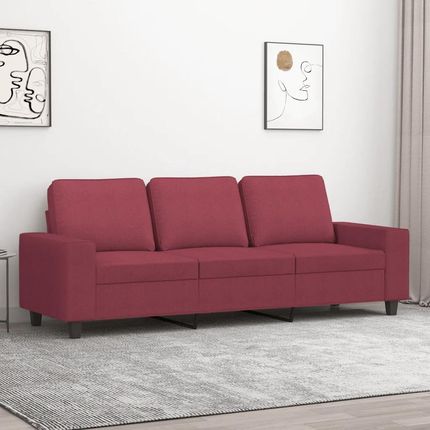 Vidaxl Sofa 3-Osobowa Winna Czerwień 180 Cm,Tapicerowana Tkaniną 359405