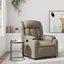 Vidaxl Rozkładany Fotel Masujący Cappuccino Obity Sztuczną Skórą 373573