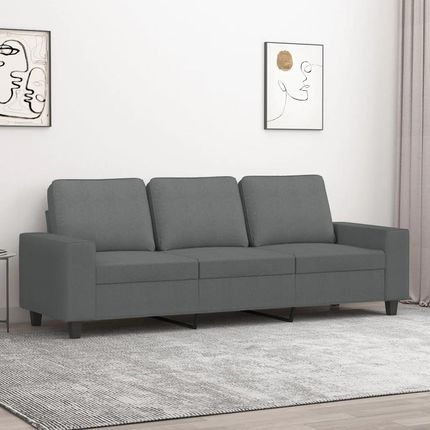 Vidaxl Sofa 3-Osobowa Ciemnoszara 180 Cm Tapicerowana Tkaniną 359400