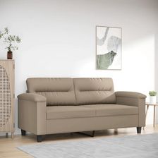 Vidaxl Sofa 2-Osobowa Taupe 140 Cm Tapicerowana Mikrofibrą 359561