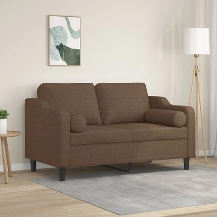 Vidaxl 2-Osobowa Sofa Z Poduszkami Brązowa 120 Cm Tkanina 3200840