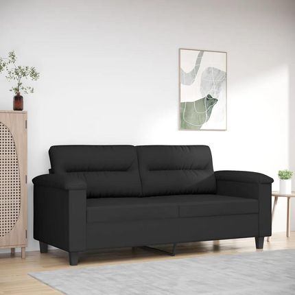 Vidaxl Sofa 2-Osobowa Czarna 140 Cm Tapicerowana Mikrofibrą 359564