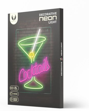 Neon Plexi Led Cocktails Róż Zielony Fpne02X Forever Light