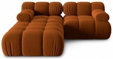 Aksamitna Narożna Sofa Modułowa 3 Osobowa Bellis Terra