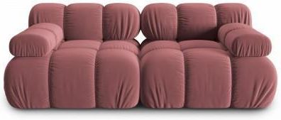 Aksamitna Sofa Modułowa 2 Osobowa Bellis Różowa