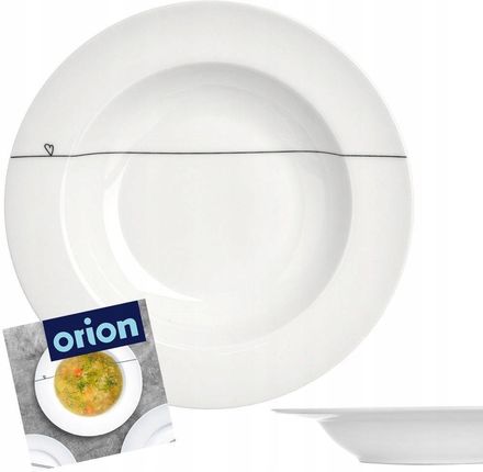 Orion Talerz Obiadowy Głęboki Porcelanowy Biały Serduszka 22 Cm 250 Ml O-128474