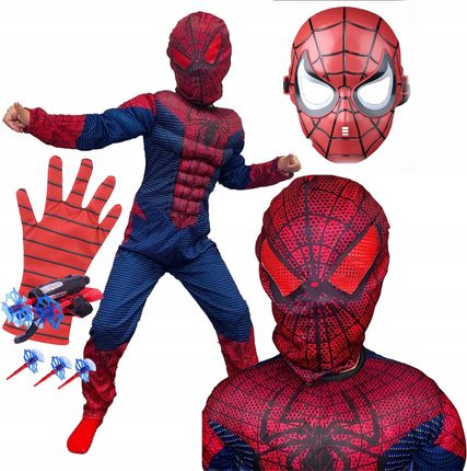 Spiderman Strój Przebranie Maska Kostium Bal Karnawałowy Rękawica 122 128