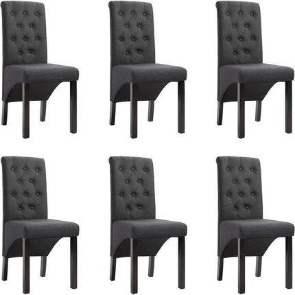 vidaXL Krzesła do jadalni, 6 szt., ciemnoszare, tapicerowane tkaniną (276966)