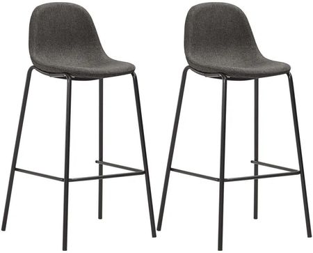 vidaXL Krzesła barowe, 2 szt., ciemnoszare, tapicerowane tkaniną (281525)