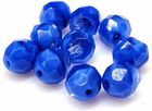 Fire Polish 8mm  Sapphire/Crystal 10 szt.