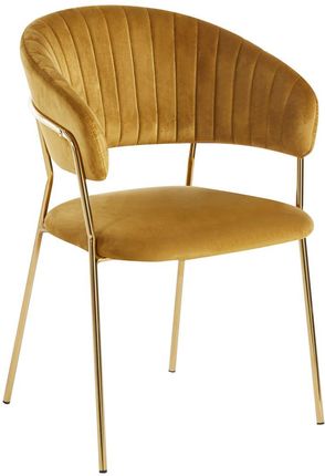 Krzesło na złotych nogach tapicerowane curry K4-ZA