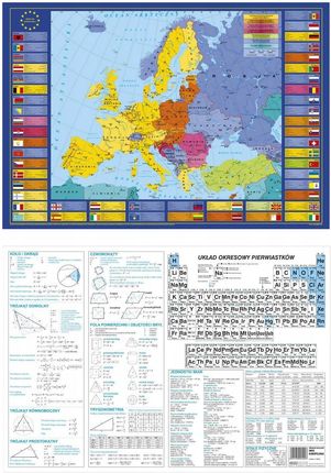 Derform Podkład Dwustronna Mata Na Biurko Mapa Europy/Chemia 2W1