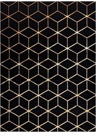 Dywan Rug Lu Mosse Hexagon2 Black+Gold 200x290