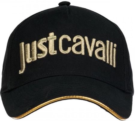 JUST CAVALLI luksusowa czapka z daszkiem BLACK/GOLD