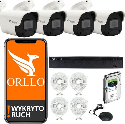 Orllo Zestaw Monitoringu 4 Kamery Poe Eco Bullet Dysk 1Tb (ECOBULLETHDD)