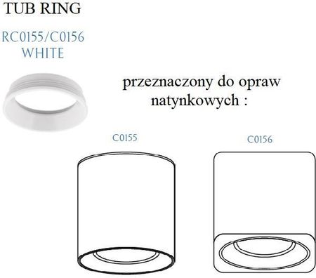 Maxlight Blanc Pierścień Ozdobny Biały Do Tub C0156 (RC0155C0156)