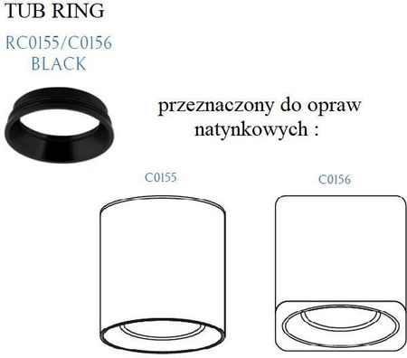 Maxlight Black Pierścień Ozdobny Czarny Do Tub C0156 (RC0155C0156BLACK)