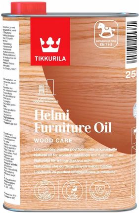 Tikkurila Helmi Furniture Oil 0,25L Półpołysk, Olej Do Mebli Drewnianych Bezbarwny