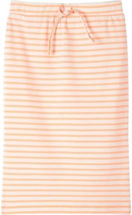Dziecięca, prosta spódnica w paski, fluorescencyjny pomarańcz, 104