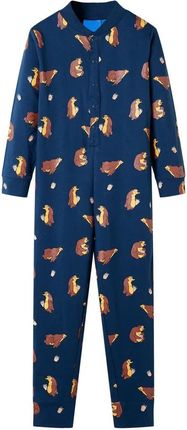 Dziecięca piżama jasnoczęściowa, dżinsowy niebieski, 128