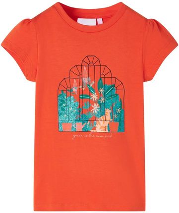 Koszulka dziecięca z krótkimi rękawami, ciemnopomarańczowa, 92