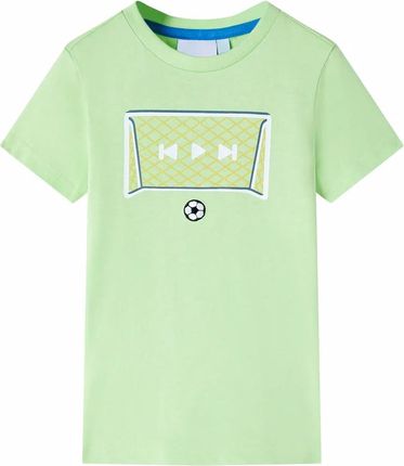 Koszulka dziecięca, z bramką do piłki nożnej, limonkowa, 104