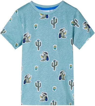 Koszulka dziecięca z krótkimi rękawami, jasnozielony melanż, 116