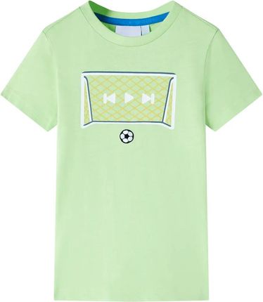 Koszulka dziecięca, z bramką do piłki nożnej, limonkowa, 116