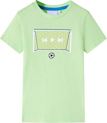 Koszulka dziecięca, z bramką do piłki nożnej, limonkowa, 92