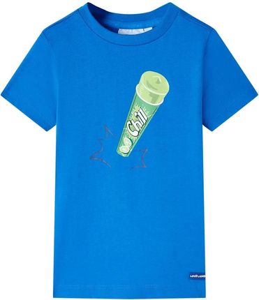 Koszulka dziecięca z krótkim rękawem, z lodami, jaskrawoniebieska, 140