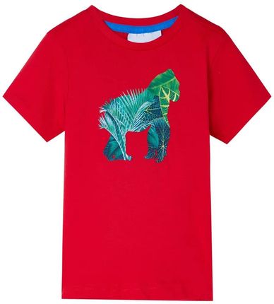 Koszulka dziecięca z krótkimi rękawami, czerwona, 104