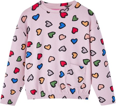 Bluza dziecięca, nadruk w serca, różowa, 128